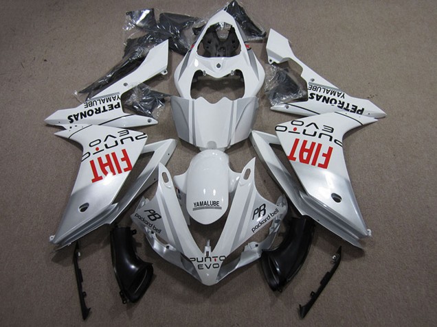 Silber Weiß Rot Fiat 2007-2008 Yamaha YZF R1 Motorrad Verkleidung
