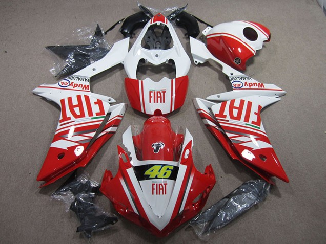 Weiß Rot Fiat 46 2007-2008 Yamaha YZF R1 Motorrad Verkleidung