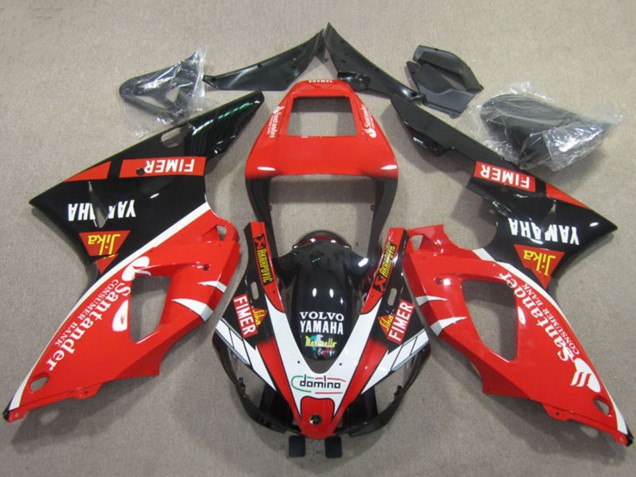 Rot Schwarz Weiß Santunder Fimer Volvo 2009-2011 Yamaha YZF R1 Motorrad Verkleidung