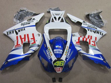 Weiß Blau Rot Fiat Motul Dunlop 46 2009-2011 Yamaha YZF R1 Motorrad Verkleidung