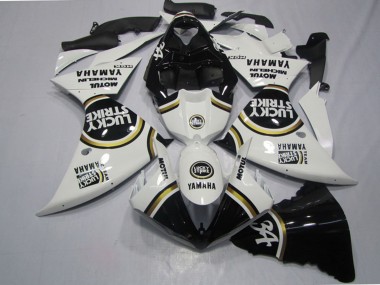Weiß Schwarz Lucky Strike 2009-2011 Yamaha YZF R1 Motorrad Verkleidung