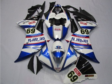 Weiß Blau Schwarz Sterilgarda SCALZ 69 2009-2011 Yamaha YZF R1 Motorrad Verkleidung
