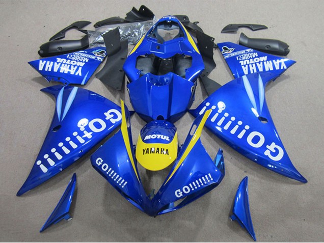 Blau Gelb Weiß Go 2009-2011 Yamaha YZF R1 Motorrad Verkleidung