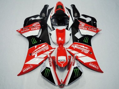 Weiß Grau Glänzendes Schwarz Grün Monster Milwaukee Maxxis Rocol 2012-2014 Yamaha YZF R1 Motorrad Verkleidung
