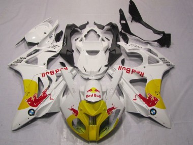 Weiß Gelb Red Bull 2009-2014 BMW S1000RR Motorrad Verkleidung