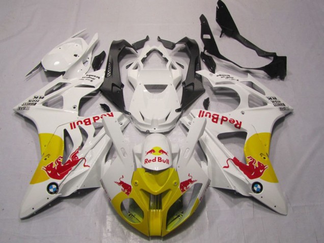 Weiß Gelb Red Bull 2009-2014 BMW S1000RR Motorrad Verkleidung