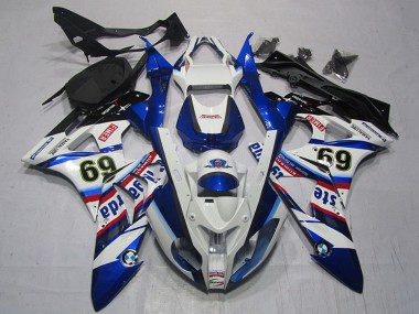 Weiß Rot Blau Schwarz Sterilgarda 69 2009-2014 BMW S1000RR Motorrad Verkleidung