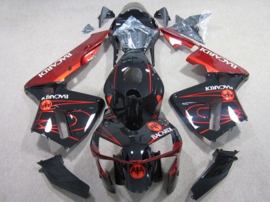 Glänzendes Schwarz Rot RACARDI 2003-2004 Honda CBR600RR Motorrad Verkleidung