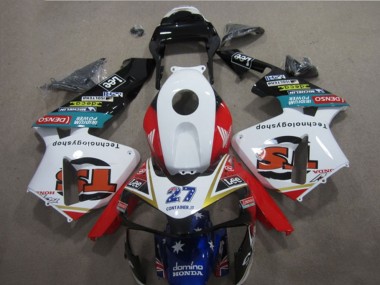 Weiß Rot Blau Glänzendes Schwarz Stern Lee 27 2005-2006 Honda CBR600RR Motorrad Verkleidung