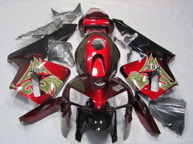 Schwarz Rot 2005-2006 Honda CBR600RR Motorrad Verkleidung