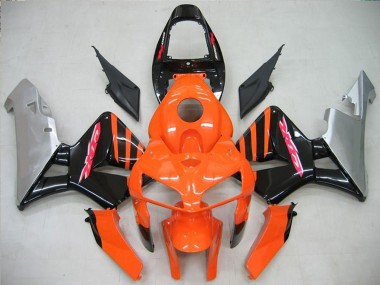 Orange Schwarz Silber 2005-2006 Honda CBR600RR Motorrad Verkleidung