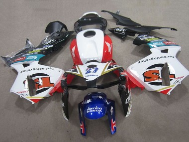 Weiß Rot Schwarz Blau 27 2005-2006 Honda CBR600RR Motorrad Verkleidung