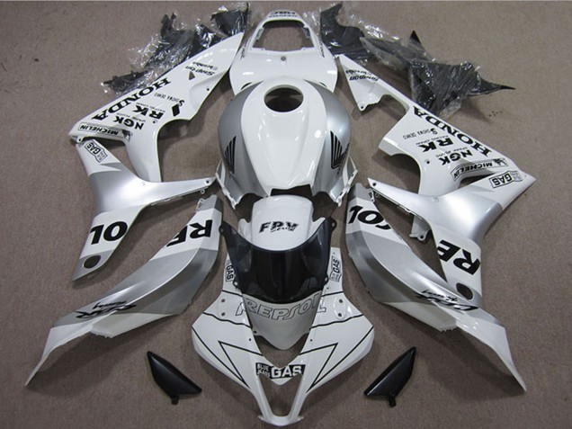 Weiß Silber Schwarz Repsol 2007-2008 Honda CBR600RR Motorrad Verkleidung