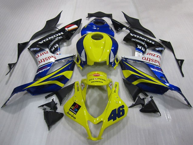 Gelb Blau Weiß Glänzendes Schwarz Nastro Azzurro 2007-2008 Honda CBR600RR Motorrad Verkleidung