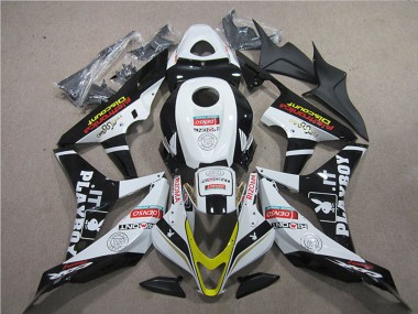 Weiß Gold Glänzendes Schwarz PlayBoy HRC 2007-2008 Honda CBR600RR Motorrad Verkleidung