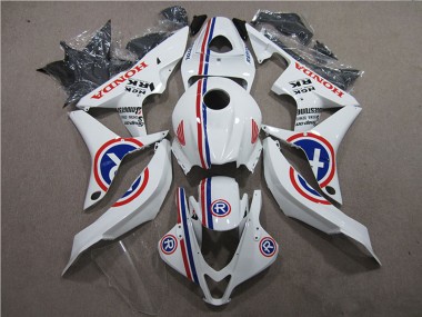 Weiß Blau Rot R 2007-2008 Honda CBR600RR Motorrad Verkleidung