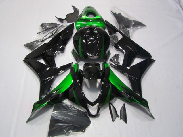 Grün Glänzendes Schwarz 2007-2008 Honda CBR600RR Motorrad Verkleidungen Kit