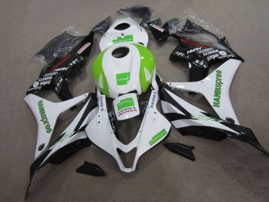 Weiß Grün Glänzendes Schwarz Hannspree 2007-2008 Honda CBR600RR Motorrad Verkleidung Kit
