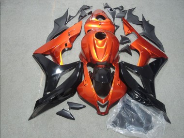 Orange Glänzendes Schwarz 2007-2008 Honda CBR600RR Motorrad Verkleidung