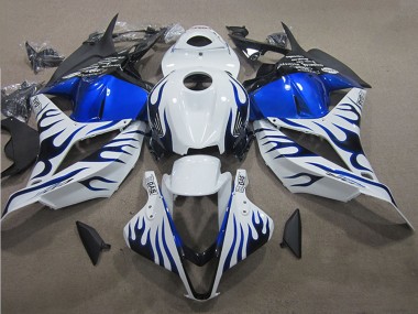 Weiß Blau Flamme 2009-2012 Honda CBR600RR Motorrad Verkleidung