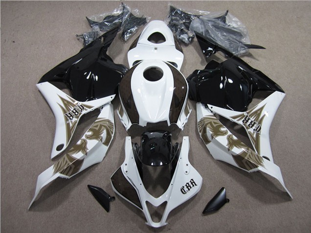 Weiß Glänzendes Schwarz 2009-2012 Honda CBR600RR Motorrad Verkleidungen Kit