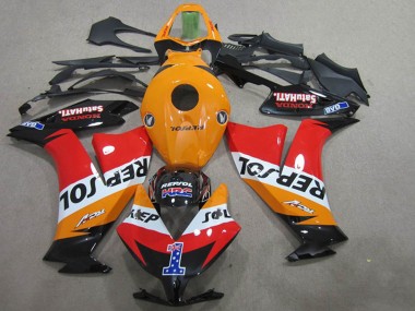 Orange Weiß Rot Glänzendes Schwarz Repsol 1 2012-2016 Honda CBR1000RR Motorrad Verkleidung