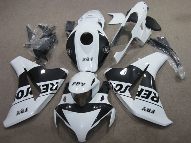 Weiß Glänzendes Schwarz Repsol 2008-2011 Honda CBR1000RR Motorrad Verkleidung Kit