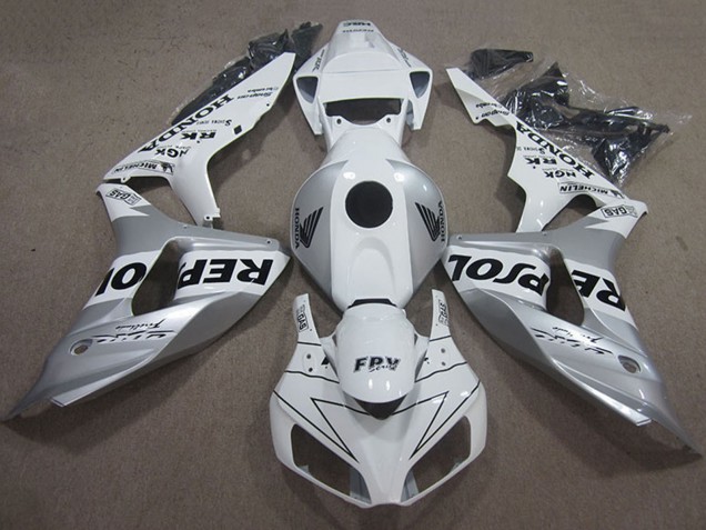 Weiß Silber Schwarz Repsol 2006-2007 Honda CBR1000RR Motorrad Verkleidung