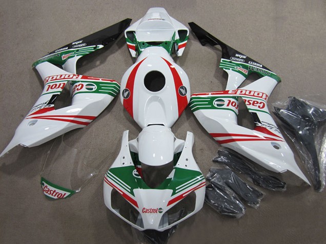 Weiß Rot Grün Glänzendes Schwarz Castrol 2006-2007 Honda CBR1000RR Motorrad Verkleidung