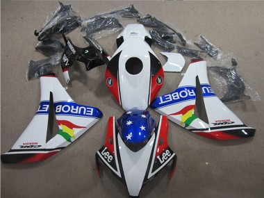 Weiss Rot Blau Stern Carrera EuroBet Lee 2008-2011 Honda CBR1000RR Motorrad Verkleidung