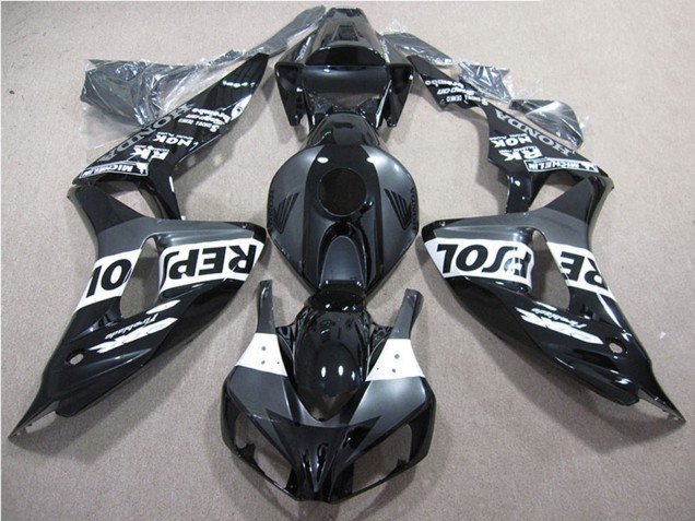 Glänzendes Schwarz Grau Weiß Repsol 2006-2007 Honda CBR1000RR Motorrad Verkleidung