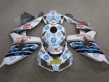 Weiß Hellblau Glänzendes Schwarz Rot Nastro Azzurro Repsol 46 2006-2007 Honda CBR1000RR Motorrad Verkleidung