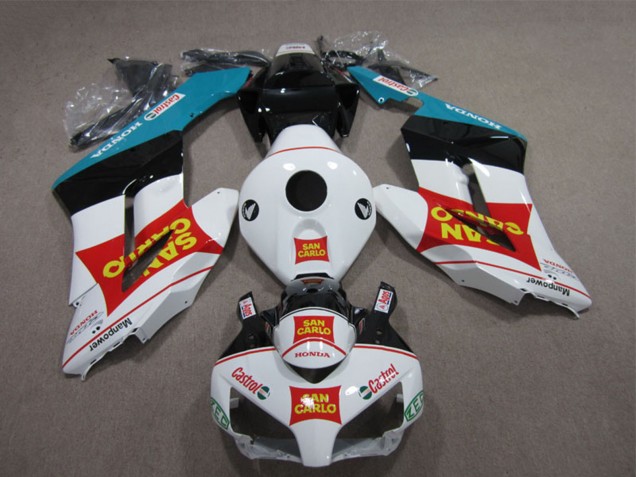 Weiß Rot Blau Glänzendes Schwarz Gelb San Carlo Castrol 2004-2005 Honda CBR1000RR Motorrad Verkleidung
