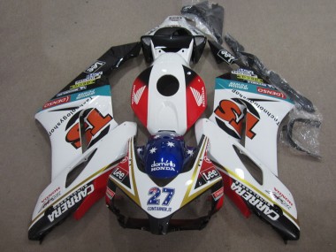 Weiß Rot Blau Glänzendes Schwarz 27 Contrainer IT Carrera 2004-2005 Honda CBR1000RR Motorrad Verkleidung