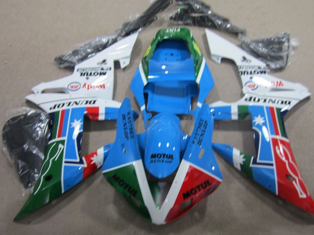 Weiß Blau Rot Grün Motul 2004-2005 Honda CBR1000RR Motorrad Verkleidung