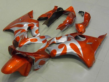 Silber Orange Flamme 2004-2007 Honda CBR600 F4i Motorrad Verkleidung