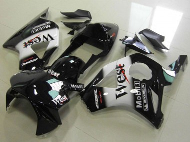 Glänzendes Schwarz Weiß West 2002-2003 Honda CBR900RR 954 Motorrad Verkleidung