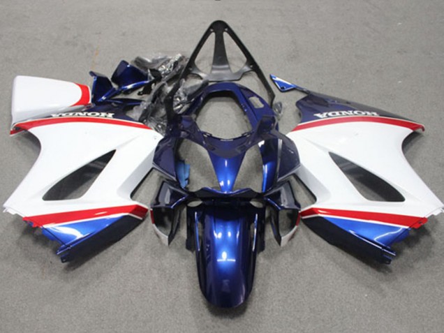 Weiß Blau Rot 2002-2013 Honda VFR 800 Motorrad Verkleidung