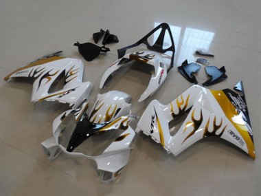 Weiß Gold Flamme 2002-2013 Honda VFR 800 Motorrad Verkleidung