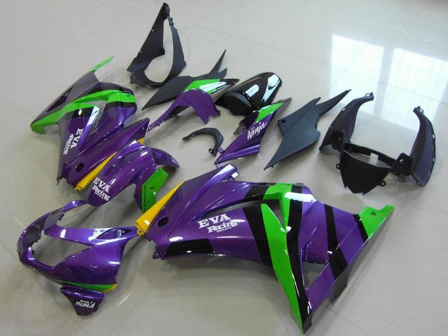Lila Grün Gelb Schwarz EVA Rennen 2008-2012 Kawasaki ZX250R Motorrad Verkleidung