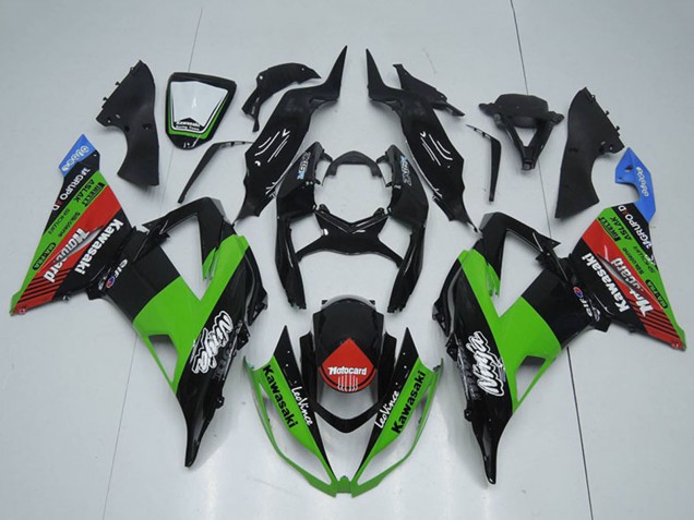 Glänzendes Schwarz Grün Rot Blau Motocard 2013-2018 Kawasaki ZX6R Motorrad Verkleidung