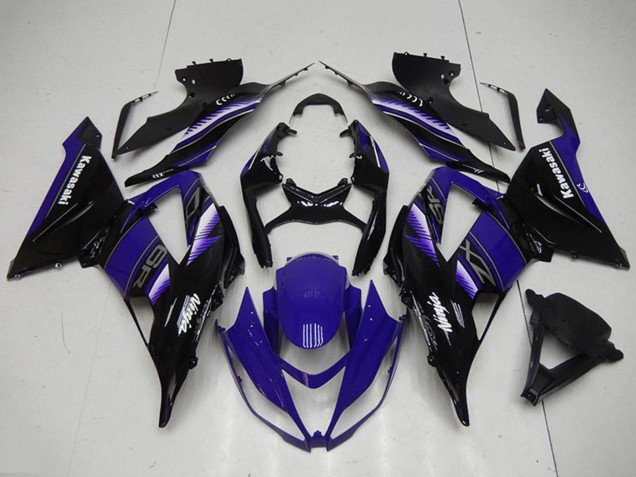 Blau Glänzendes Schwarz 2013-2018 Kawasaki ZX6R Motorrad Verkleidung Kit