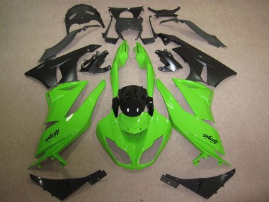 Grün Glänzendes Schwarz Matt Schwarz 2009-2012 Kawasaki ZX6R Motorrad Verkleidung