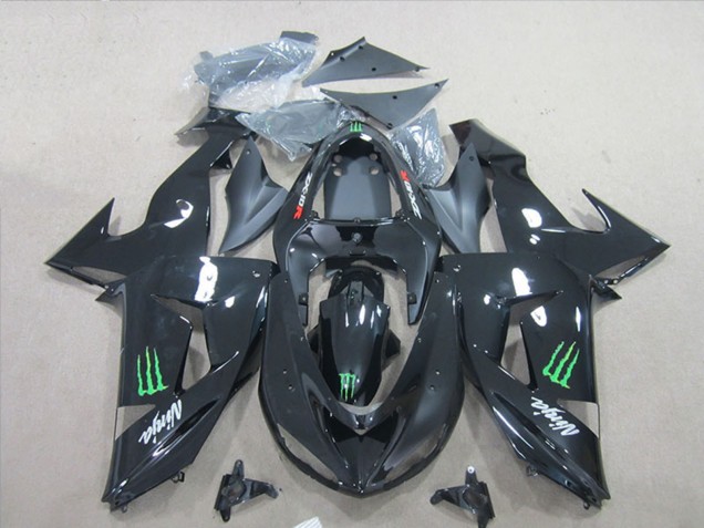 Schwarz Ninja Grün Monster 2007-2008 Kawasaki ZX6R Motorrad Verkleidung