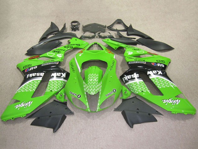 Grün Touch4 4 2007-2008 Kawasaki ZX6R Motorrad Verkleidung