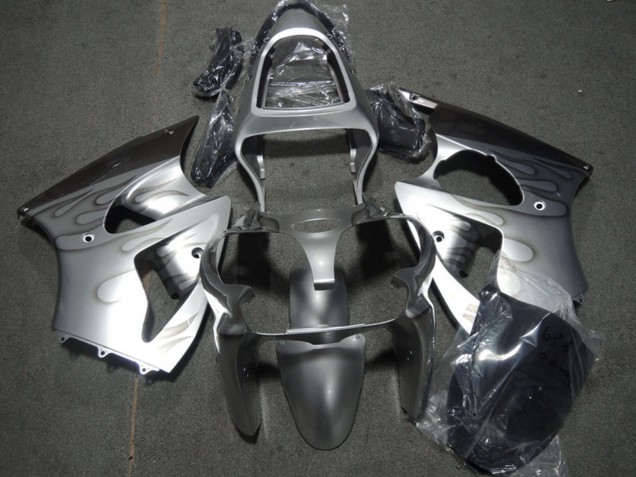 Silber Grau Flamme 2000-2002 Kawasaki ZX6R Motorrad Verkleidung