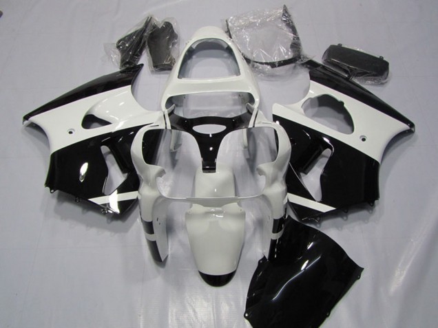 Weiß Glänzendes Schwarz 2000-2002 Kawasaki ZX6R Motorrad Verkleidung