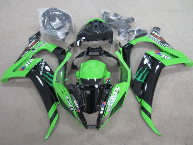 Grün Glänzendes Schwarz Grün Elf Touch4 Monster 2011-2015 Kawasaki ZX10R Motorrad Verkleidung