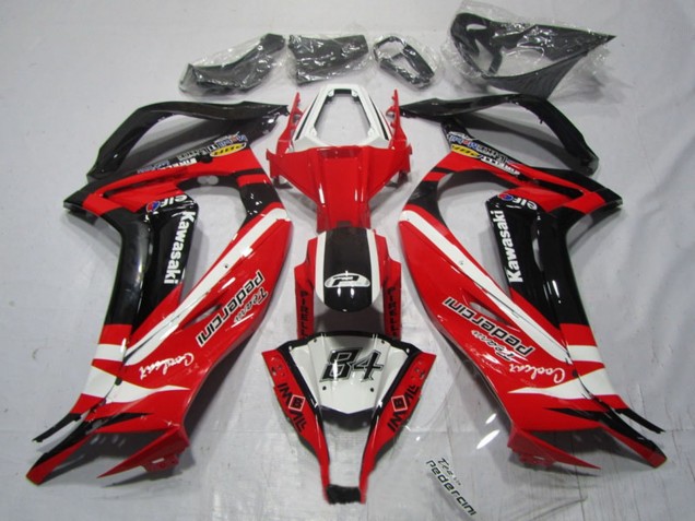 Weiß Rot Schwarz Pedercini 2011-2015 Kawasaki ZX10R Motorrad Verkleidung