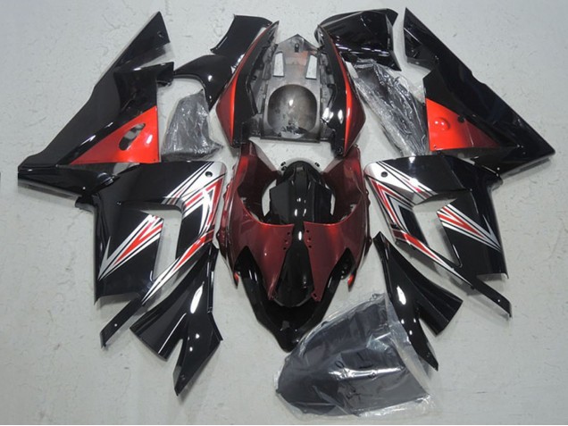 Schwarz Rot 2004-2005 Kawasaki ZX10R Motorrad Verkleidung